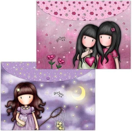 Santoro Folder with Button for Paper A4 Multicolour Catch A Falling Star & You Can Have Mine 669GJ07