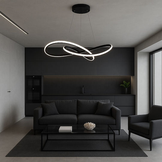 VenCore Hängelampe Schwarz 73x73cm.