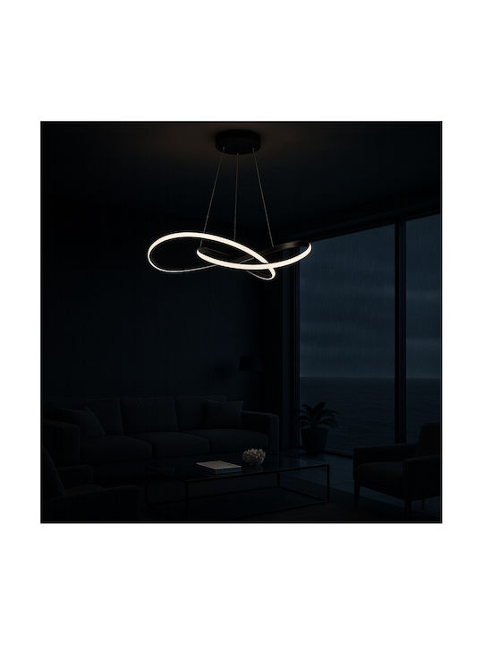VenCore Κρεμαστό Φωτιστικό Μαύρο LED 73x73εκ.