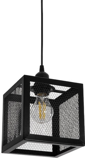 GloboStar Κρεμαστό Φωτιστικό Μαύρο με Ντουί E27 17x17x23εκ.