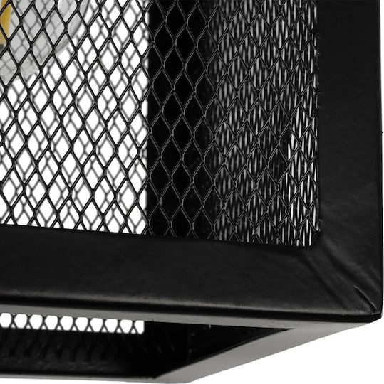 GloboStar Κρεμαστό Φωτιστικό Μαύρο με Ντουί E27 17x17x23εκ.