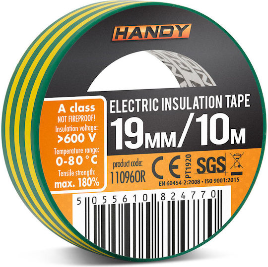 Handy Μονωτική Ταινία 19mm x 10m 10τμχ Κίτρινη