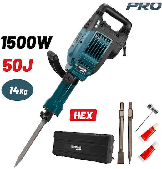 Bormann Pro BDH4800 Κρουστικό Κατεδαφιστικό Ρεύματος 1500W με Υποδοχή HEX 035244