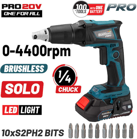 Bormann Pro BBP5150 Κατσαβίδι Γυψοσανίδας Μπαταρίας Solo Brushless 20V