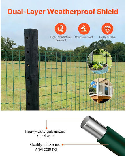 Vevor Wire Fencing Galvanized Green