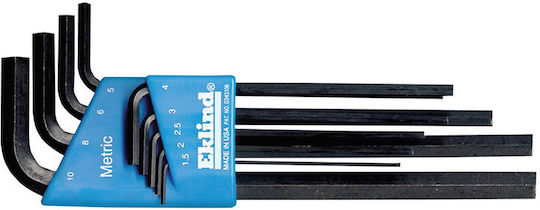 Set Long Hexagonal Socket Wrenches In Plastic Holder