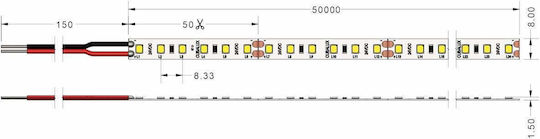 Cubalux Водоустойчива LED Лента Tωra 24V Топло бяло Светлина 50м