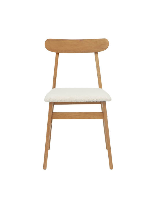 Dining Room Wooden Chair Φυσικό, Ανοιχτό 43x44.5x77cm 2pcs