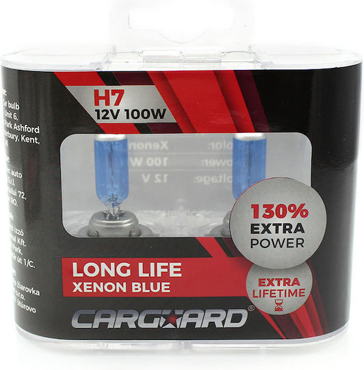 Set 1 Set 2 Halogen H7 Bulbs 100w +130% Intensity Long Life Carguard