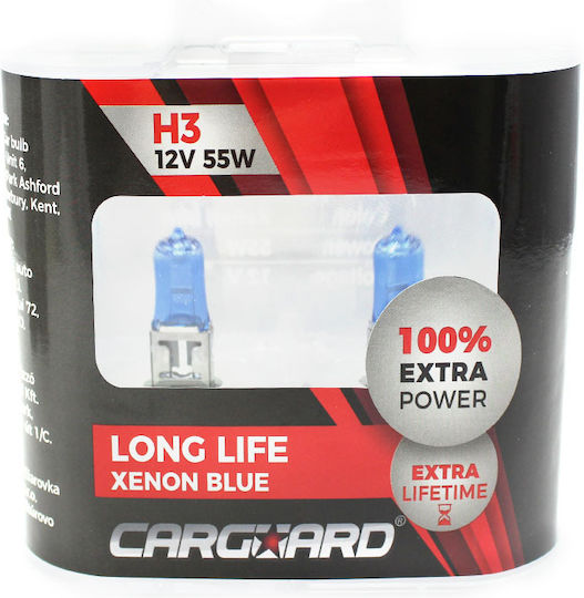 CarGuard Autolampen Halogen H3 Glühbirnen +100% Intensität Lange Lebensdauer