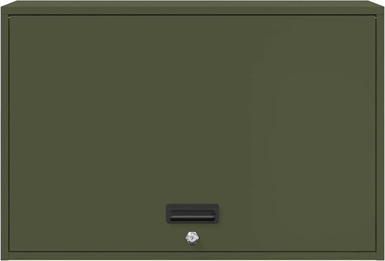 Wall Mounted Living Room Cabinet Made of Metal Olive Green 80x40x53cm