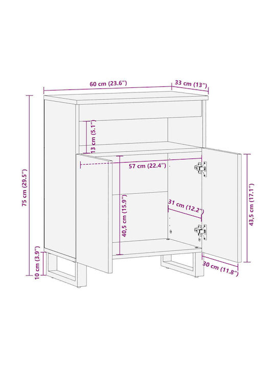 Bufet Dulap din Lemn Masiv Maro 60x33.5x75cm