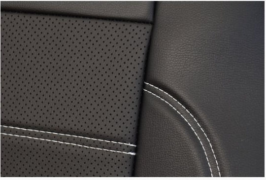 Autositzbezüge Set Glattes Öko Leder Mit Perforierten Leder Einsätzen S02 6 Stücke Smartic Schwarz
