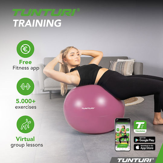 Tunturi Μπάλα Pilates 65cm σε Μωβ Χρώμα