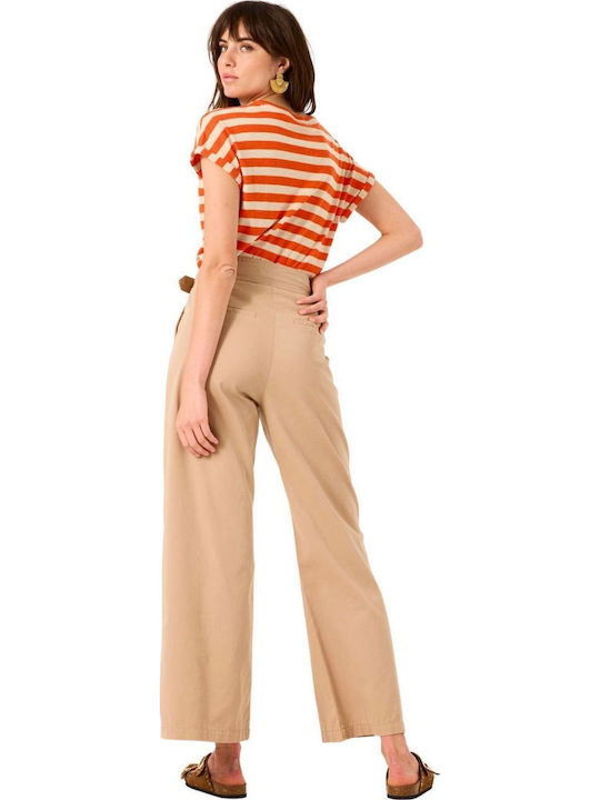 Garcia Women's Fabric Trousers Beige