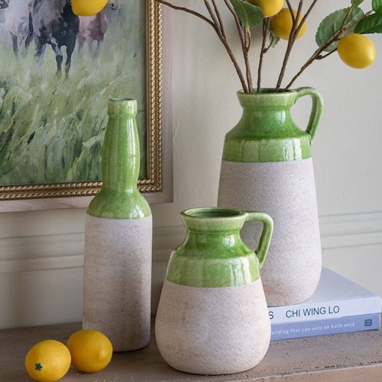 Artekko Decorative Vase Candia Green 9.5x9.5x35cm