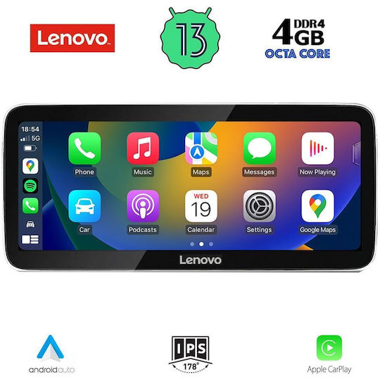 Lenovo Ηχοσύστημα Αυτοκινήτου για Audi A4 2009-2016 (Bluetooth/USB/WiFi/GPS/Apple-Carplay/Android-Auto) με Οθόνη Αφής 12.3"
