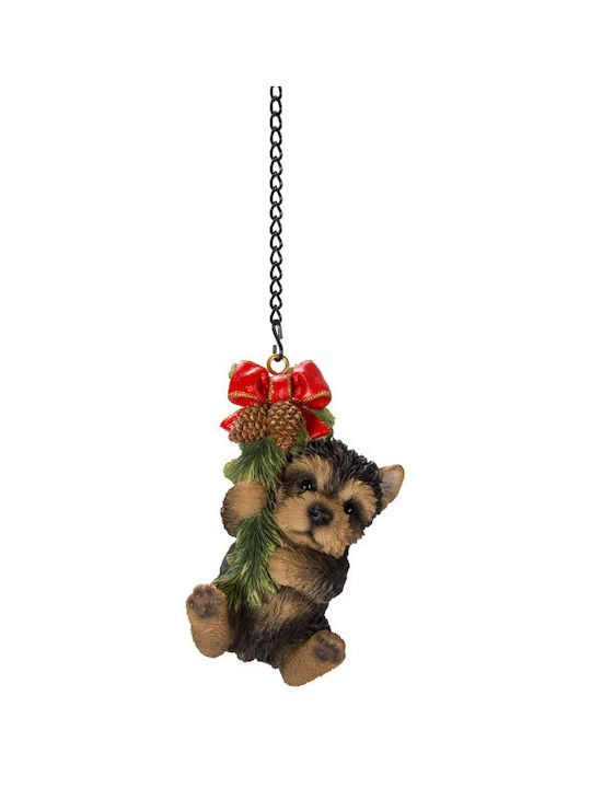 Weihnachtsbaumschmuck Hund aus Kunstharz Schwarz 4.5x9cm