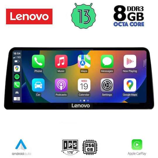 Lenovo Car Audio System for BMW Series 3 / F30 2011-2012 (Bluetooth/USB/WiFi/GPS/Apple-Carplay/Android-Auto) with Touch Screen 12.3"