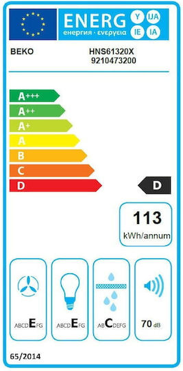 Beko Freistehender Dunstabzug 60cm Schwarz