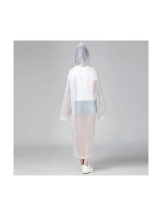 Waterproof Poncho with Drawstring Hood Eva White One Size 68x120 Cm Aria Trade