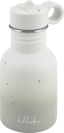 Kikka Boo Kids Water Bottle Stainless Steel with Straw Beige 350ml