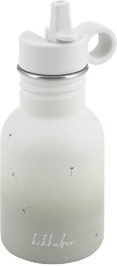 Kikka Boo Kids Water Bottle Stainless Steel with Straw Beige 350ml