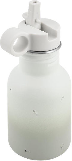 Kikka Boo Kids Water Bottle Stainless Steel with Straw Beige 350ml