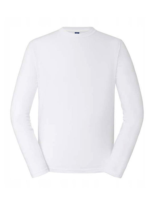 Russell Europe Unisex Διαφημιστικό T-shirt Μακρυμάνικο White