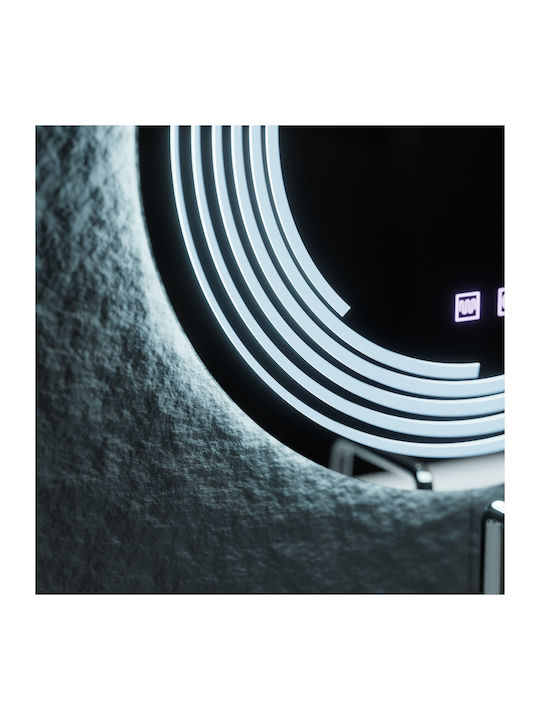 Alista Home Στρογγυλός Καθρέπτης Μπάνιου Led Αφής 60x60cm Διάφανος