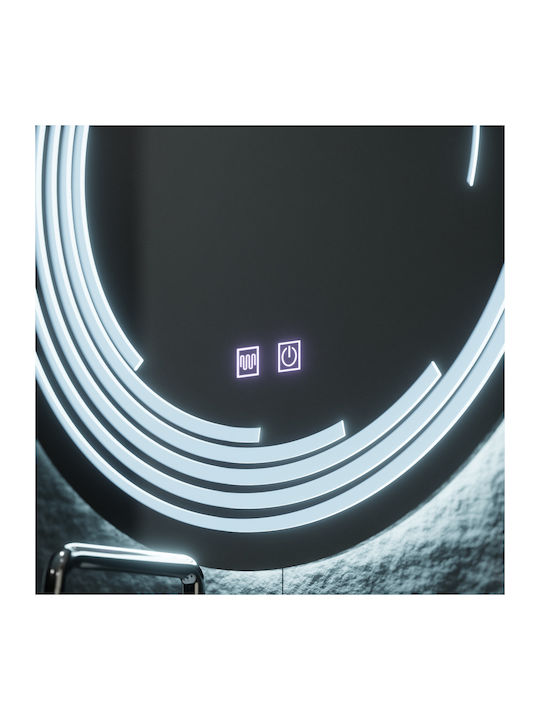Alista Home Στρογγυλός Καθρέπτης Μπάνιου Led Αφής 60x60cm Διάφανος