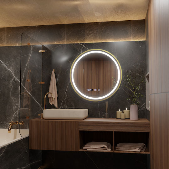 Alista Home Огледало LED Touch 50x50 см Златисто Alista Home Огледало LED Touch 50x50 см Златисто