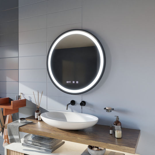 Alista Home Novara Огледало LED Touch 60x60 см Черно Alista Home Novara Огледало LED Touch 60x60 см Черно