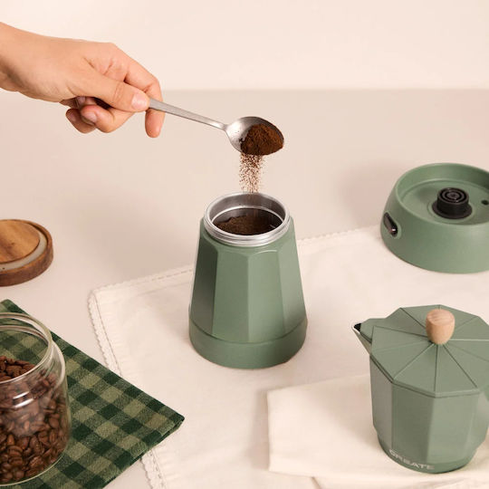 Create Thera Electric Stovetop Espresso Pot 6 Cups 480W Verde