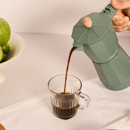 Create Thera Electric Stovetop Espresso Pot 6 Cups 480W Verde
