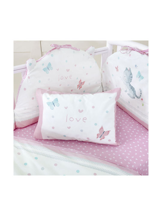 Nima Baby Love Baby Sheets Set Crib Cotton White 120x170cm 3pcs