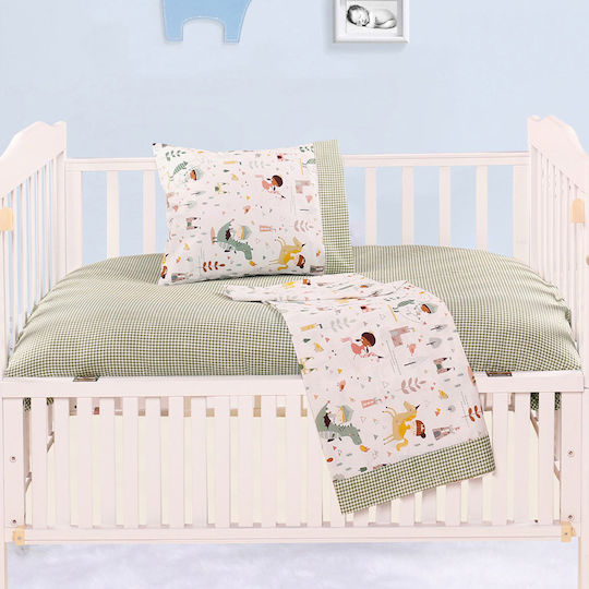 Beauty Home Art Комплект Бебешки Чаршафи За Количка Памучни с Ластик Многоцветни 70x140бр 3бр