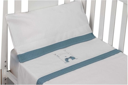 Interbaby Swing Baby Sheets Set Crib Cotton Petrol 115x175cm 3pcs