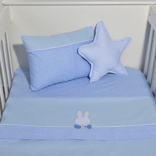 Miffy Baby Sheets Set Crib Cotton Light Blue 110x160cm 3pcs