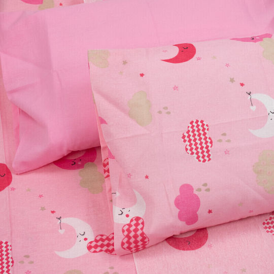 Kamtex Baby Baby Sheets Set Crib Cotton Pink Pink 100x146cm 3pcs