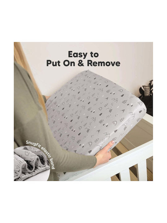 Kea Babies Комплект Бебешки Чаршафи За Количка Памучни Сив 60x120бр