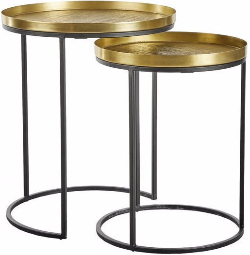 Βοηθητικό Τραπεζάκι Totale Brass Antique / Μαύρο