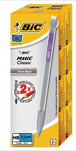 BIC Creion mecanic de desen 0.5mm cu Radiera 12buc Gri