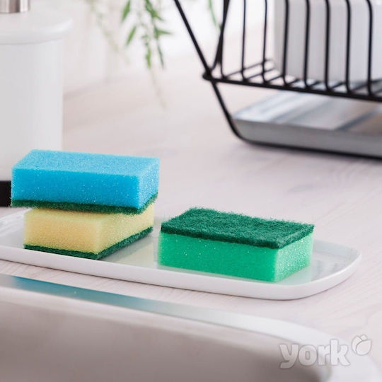 York Kitchen Sponge for Dishes Silver 30pcs