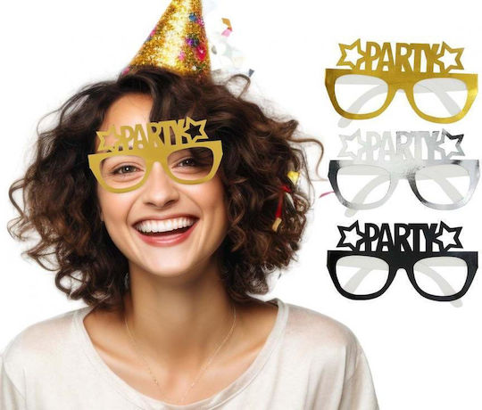 GoDan Paper Birthday Glasses Set of 6 Party Gold Silver Black