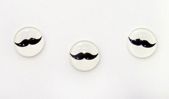 Glass Decorative Element for Wedding Favors White Glass Mustache 18mm 50pcs 1pcs