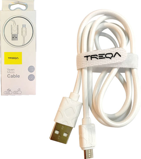 Treqa Regular USB 2.0 spre micro USB Cablu Alb 1m (CA-8061) 1buc