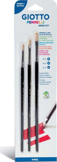 Giotto Serie 557 Plaque Paint Brush Σετ Blister No0 / No2 / No4
