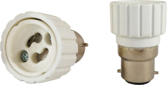 Elvhx Socket Adapter from B22 to GZ10 in White color Set 1pcs ELB22GZ10