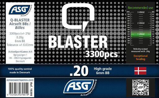Asg Soft Q Blaster Airsoft BBs Аерогън 6.0mm 3000pcs 0.20g 3300pcs